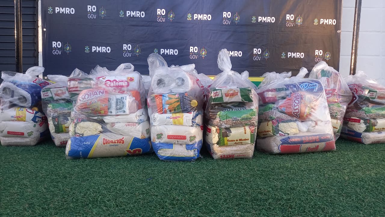 Amistoso beneficente entre PMRO e Miners arrecada meia tonelada de alimentos para famílias em situação de vulnerabilidade